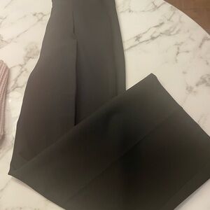 Zara wide leg black pants with pleats nwt